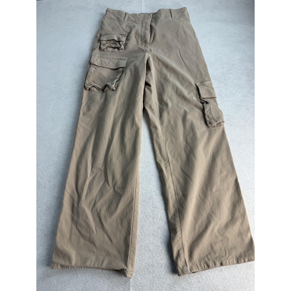 Aritizia Wilfred Free Pants Women's 10 Beige Cargo Twill Straight Leg Pockets